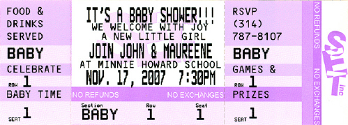 Baby Shower Ticket Invitation