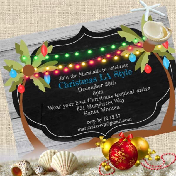 tropical Christmas Invitations