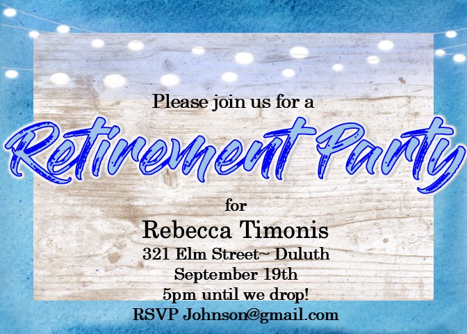 retirement wood background Party Invitations