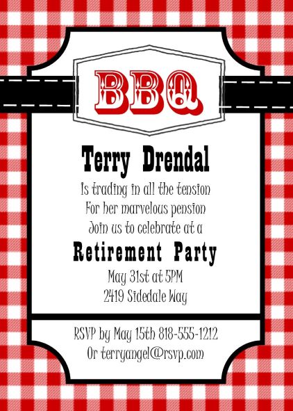BBQ retirement Party Invitations