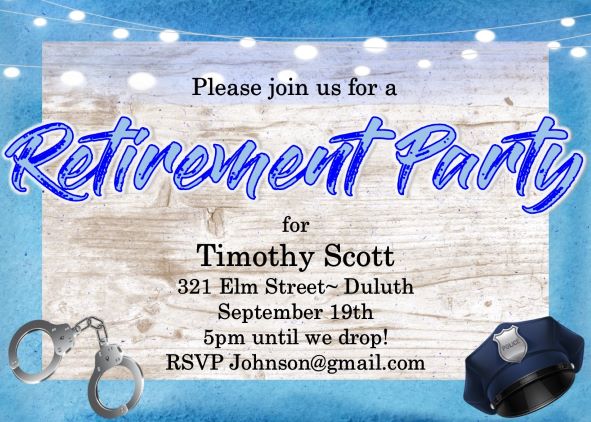 Police Retirement Party Invitations