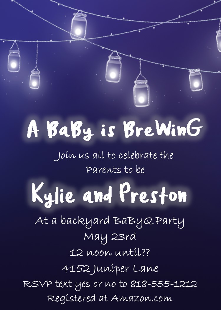 Baby is Brewing BBQ Baby-Q Co-Ed Chalkboard Baby Shower