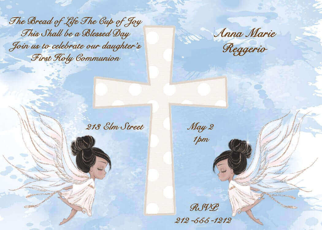 first communion invitations free printable for girls